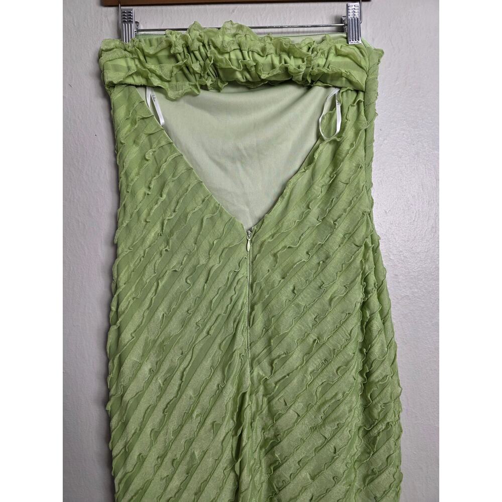 Lulus Faelyn Light Green Strapless Ruffled Midi Dress - Wedding Guest - Small - Picture 10 of 10